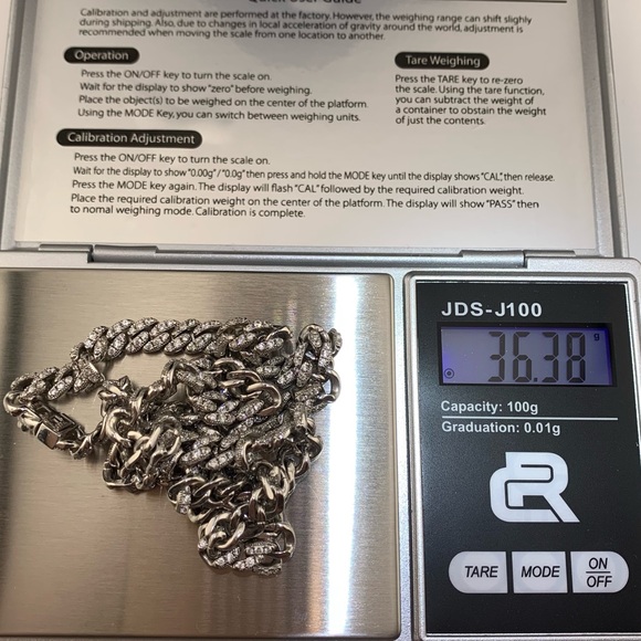 BSI 925 Sterling Reversible Rhinestone Polished Curb Chain Choker Necklace 17" - Picture 11 of 16